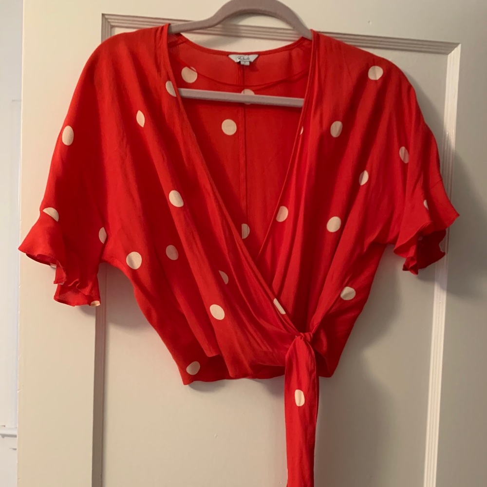 NWOT Rails Dot Print Wrap Top (Small) - Picture 6 of 8